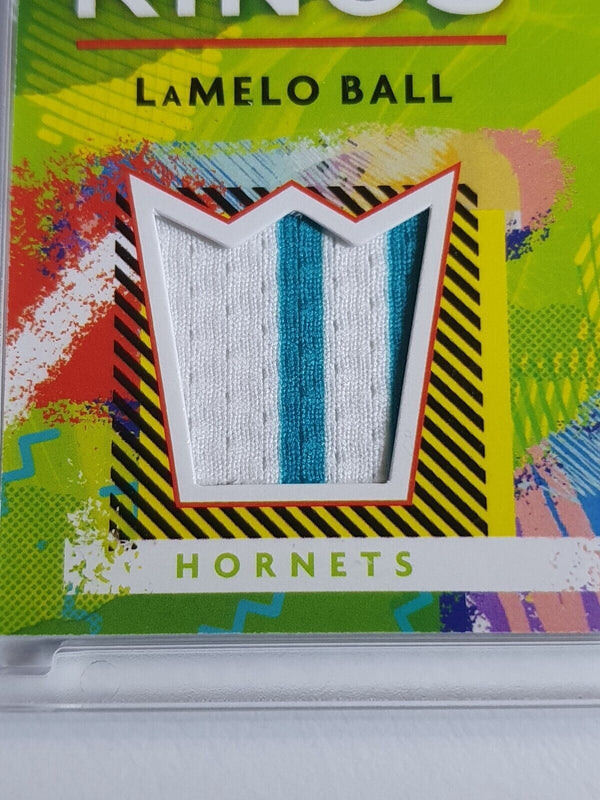 2021 Panini Donruss LaMelo Ball GAME WORN #PATCH 2 Color Striped Jersey - Rare