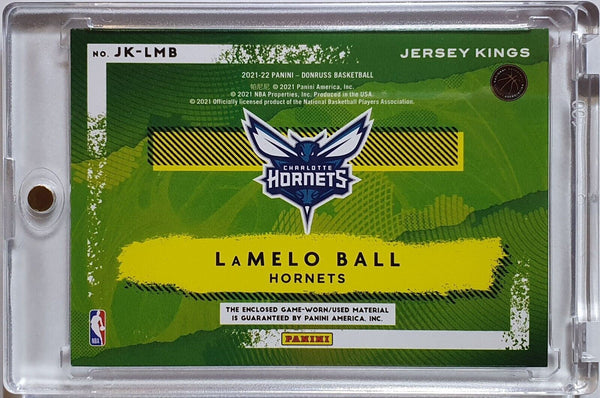 2021 Panini Donruss LaMelo Ball GAME WORN #PATCH 2 Color Striped Jersey - Rare