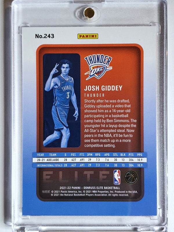 2021 Donruss Elite Josh Giddey Rookie #243 RED HOLO - Ready to Grade