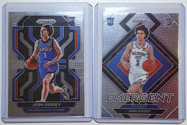 2021 Panini Prizm Josh Giddey LOT OF 2 Rookie #301 #7 RC - Ready to Grade