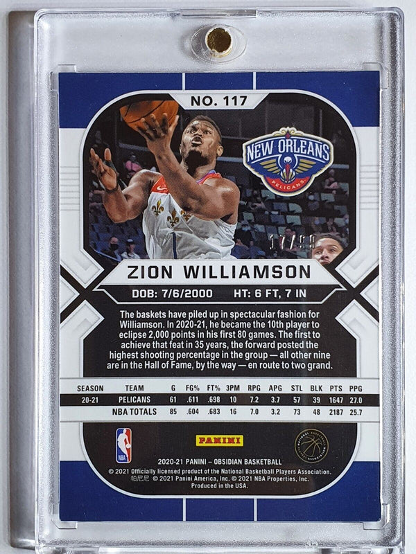 2020 Obsidian Zion Williamson ELECTRIC ETCH PURPLE /99 Holo - Rare