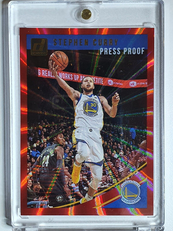 2018 Donruss Stephen Curry #7 RED LAZER /99 Prizm PRESS PROOF - Rare