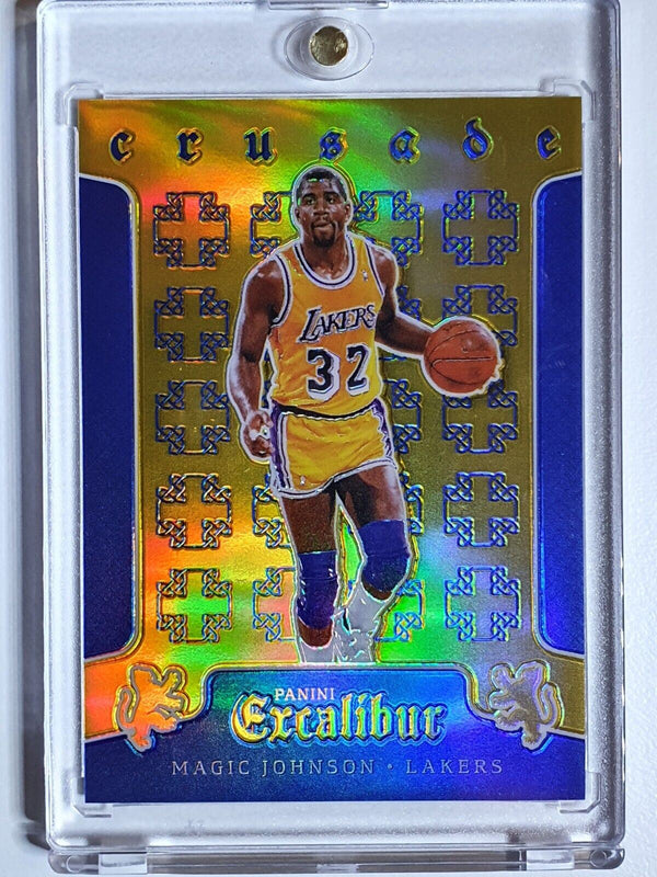 2015 Panini Excalibur Magic Johnson #43 BLUE /199 Prizm - Ready to Grade