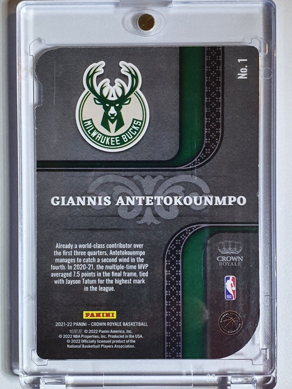 2021 Crown Royale Giannis Antetokounmpo BLUE /75 Holo Pivotal Players - Rare