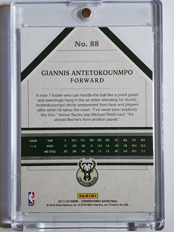 2017 Cornerstones Giannis Antetokounmpo #88 QUARTZ /49 - Ready to Grade