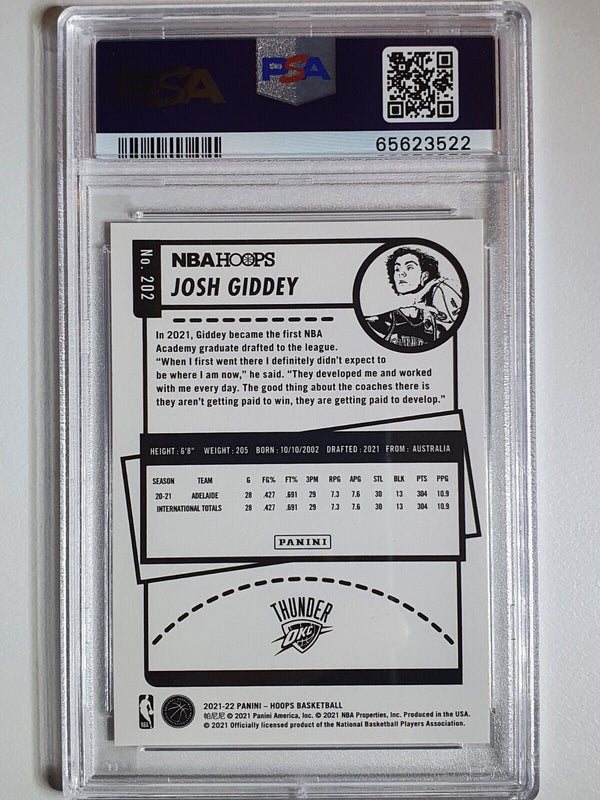 2021 NBA Hoops Josh Giddey Rookie ARTIST PROOF /25 - PSA 9 (POP 1)