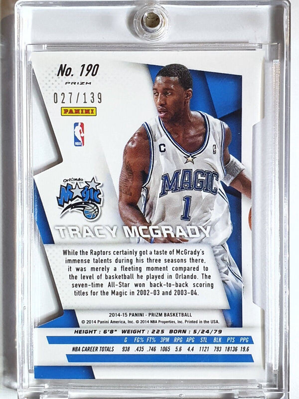 2014 Panini Prizm Tracy McGrady #190 PURPLE /139 HOLO Die Cut - Ready to Grade