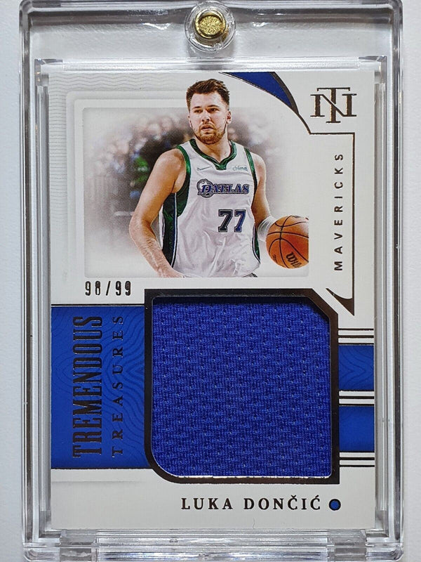 2021 National Treasures Luka Doncic #PATCH /99 Large Game Worn Jersey - Rare