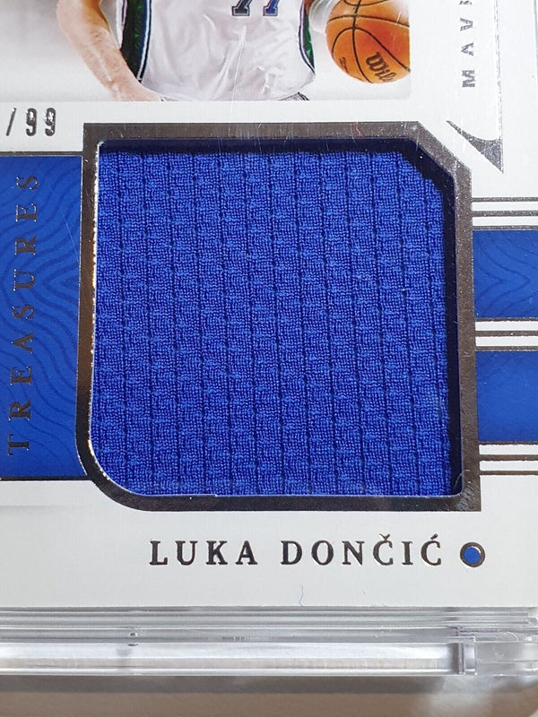 2021 National Treasures Luka Doncic #PATCH /99 Large Game Worn Jersey - Rare