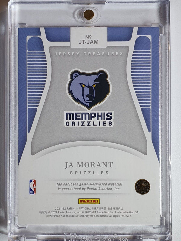 2021 Panini National Treasures Ja Morant #PATCH /99 Game Worn Jersey - Rare