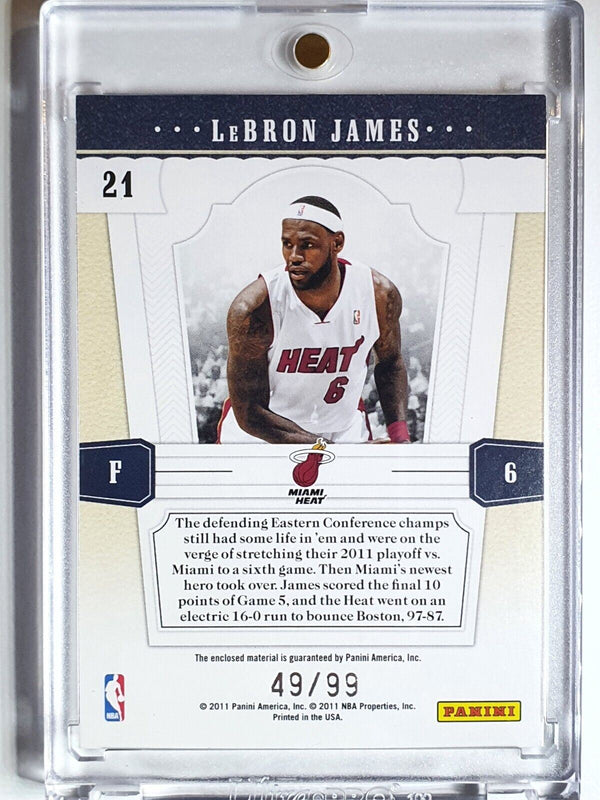 2011 National Treasures LeBron James #PATCH /99 Game Worn Jersey - Rare