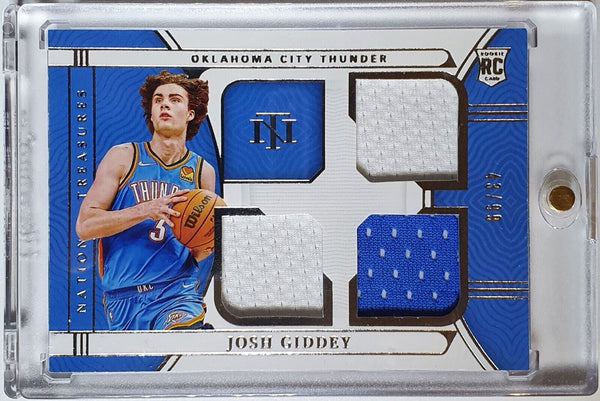 2021 National Treasures Josh Giddey Rookie #PATCH /99 Triple Jerseys - Rare