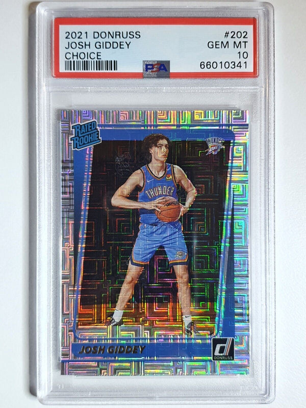 2021 Panini Donruss Josh Giddey Rookie #202 CHOICE PRIZM RC - PSA 10 (LOW POP)