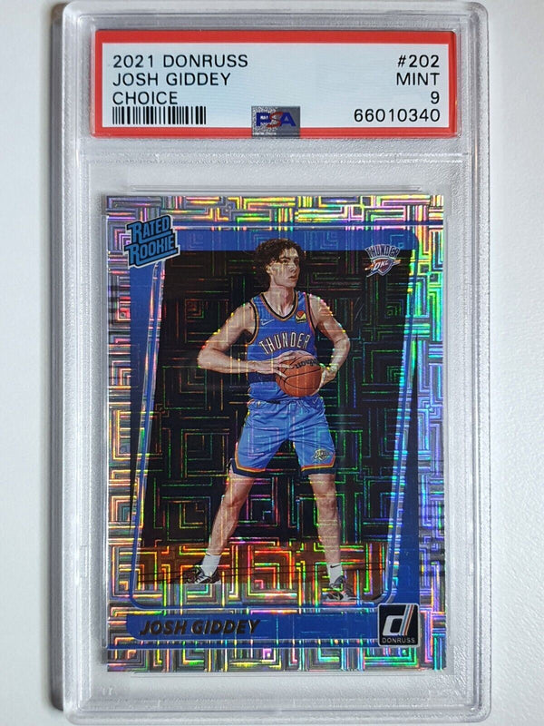 2021 Donruss Josh Giddey Rookie #202 CHOICE PRIZM RC - PSA 9 (POP 9)