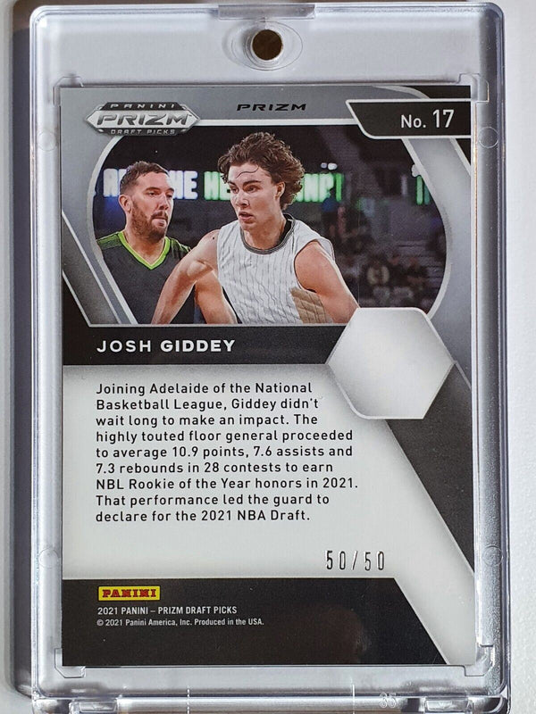 2021 Prizm Josh Giddey Rookie PURPLE FAST BREAK /50 HOLO Draft Picks - Rare