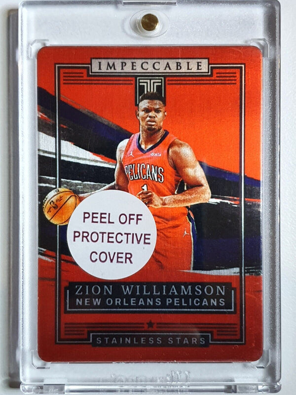 2021 Impeccable Zion Williamson #5 STAINLESS STARS RED - Ready to Grade