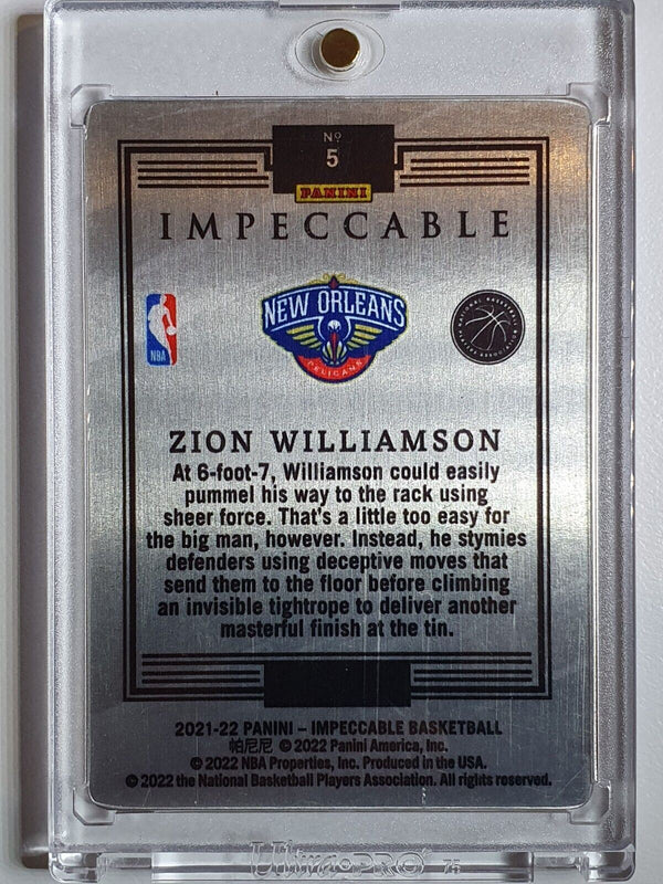 2021 Impeccable Zion Williamson #5 STAINLESS STARS RED - Ready to Grade