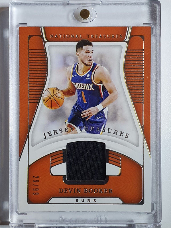 2021 National Treasures Devin Booker #PATCH /99 Game Worn Jersey - Rare