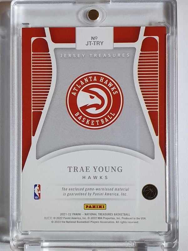 2021 National Treasures Trae Young #PATCH /99 Game Worn Jersey - Ready to Grade