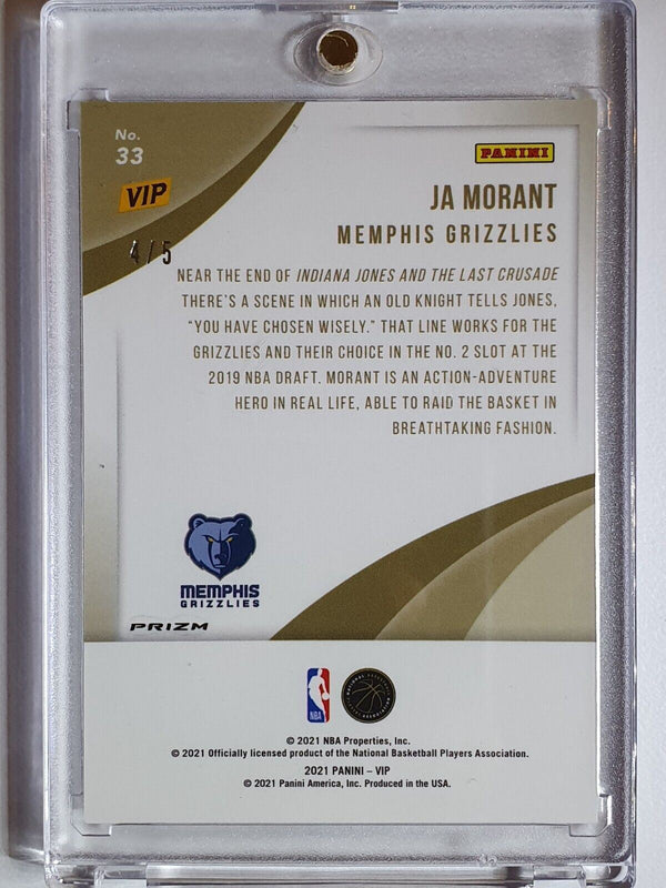 2022 Panini National Ja Morant #33 BLACK PULSAR /5 HOLO - Ready to Grade