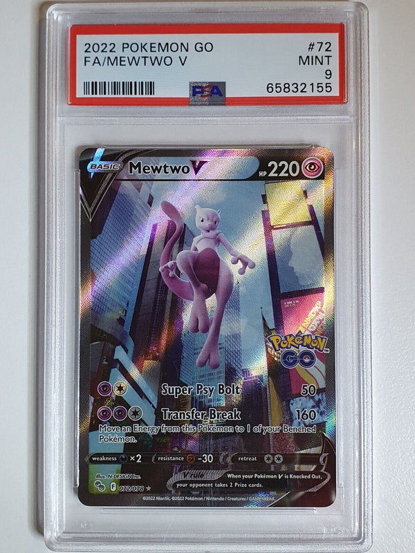 2022 Pokemon Go Mewtwo V ALT ART 072/078 Alternative Full Art - PSA 9 Perfect Edges Cards 2022 Pokemon Go Mewtwo V ALT ART 072/078 Alternative Full Art - PSA 9 Perfect Edges Cards