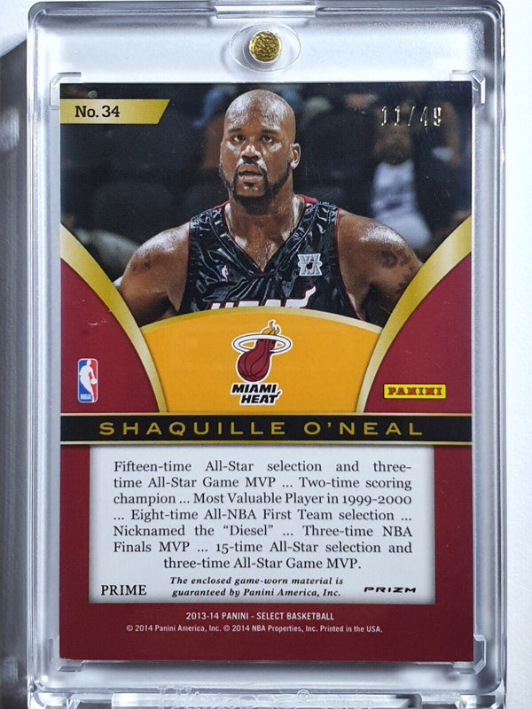 2013 Select Shaquille O'Neal #PATCH /49 BLUE HOLO Game Worn Jersey Relic - Rare