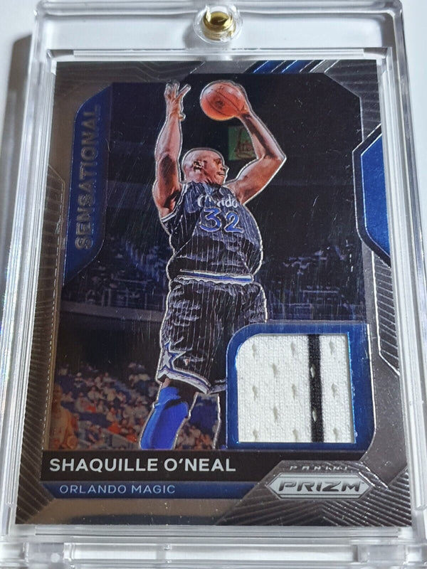 2020 Prizm Shaquille O'Neal #PATCH Game Worn 2 Color Striped Jersey - Rare