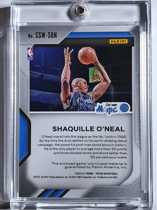 2020 Prizm Shaquille O'Neal #PATCH Game Worn 2 Color Striped Jersey - Rare