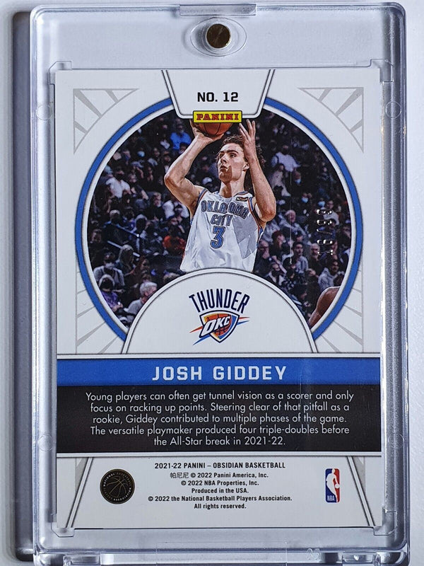 2021 Obsidian Josh Giddey Rookie #12 HOLO /99 Tunnel Vision - Ready to Grade