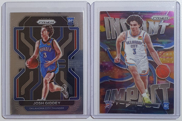 2021 Panini Prizm Josh Giddey LOT OF 2 Rookie #301 #4 RC - Ready to Grade