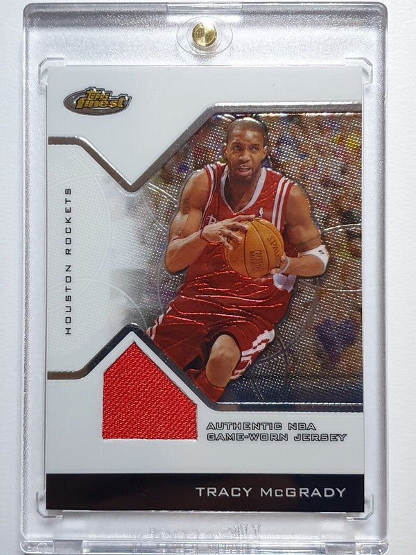 2005 Topps Finest Tracy McGrady #PATCH /299 Game Worn Jersey - Ready to Grade