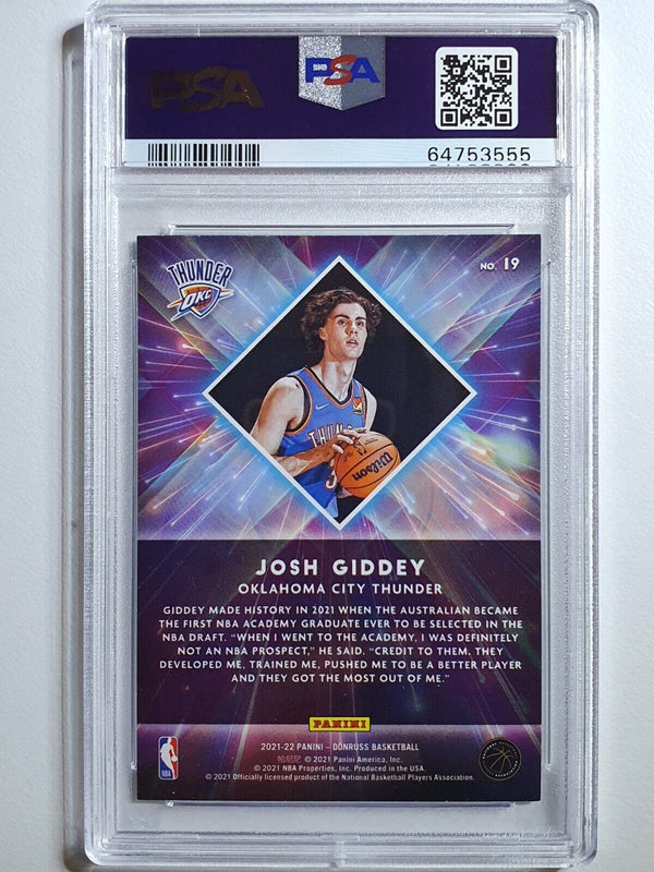 2021 Donruss Josh Giddey Rookie #19 TEAL LASER HOLO RC - PSA 9 (POP 1)