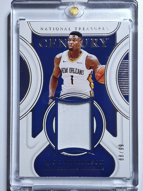 2021 National Treasures Zion Williamson #PATCH /99 Game Worn Jersey - Rare