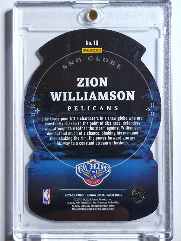 2021 Crown Royale Zion Williamson #10 BLUE HOLO /75 Sno Globe - Ready to Grade