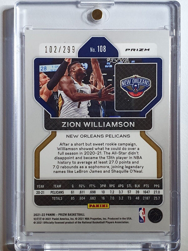 2021 Panini Prizm Zion Williamson #108 RED /299 Holo - Ready for Grading