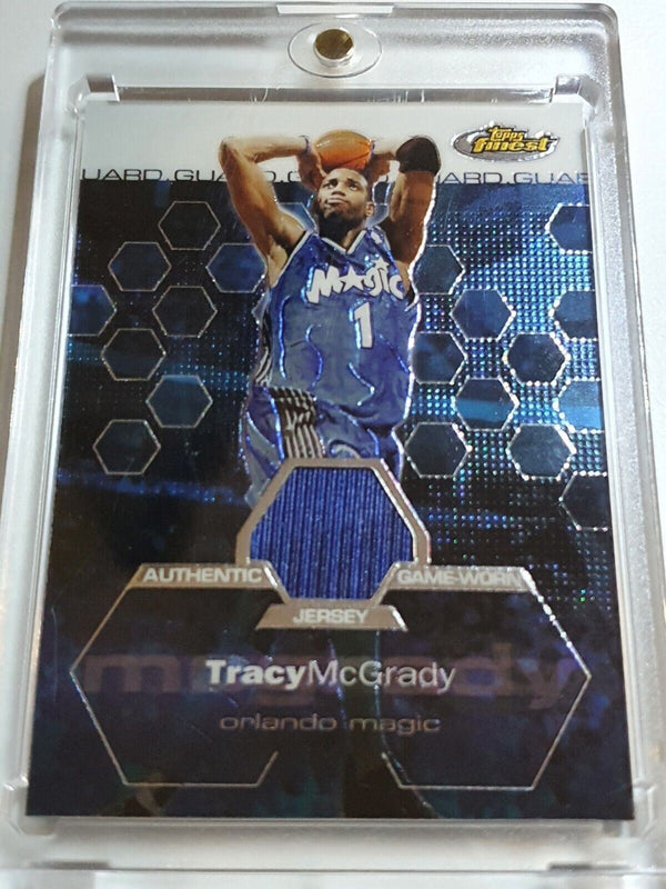 2003 Topps Finest Tracy McGrady #PATCH /999 Game Worn Jersey - Ready to Grade