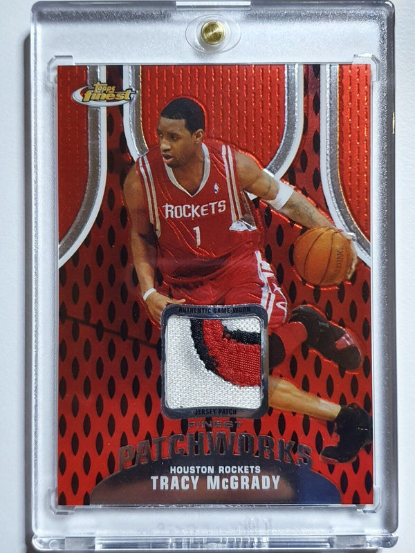 2006 Topps Finest Tracy McGrady #PATCH /99 Game Worn 3 Color Jersey - Rare