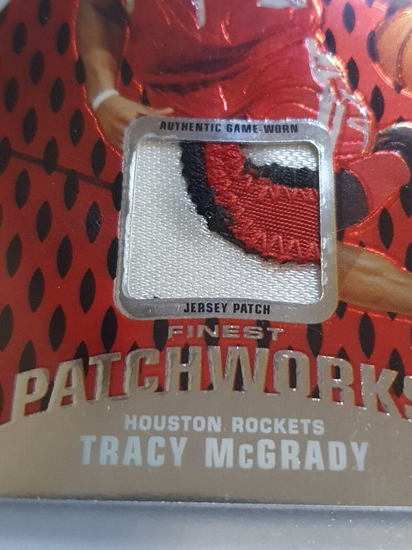 2006 Topps Finest Tracy McGrady #PATCH /99 Game Worn 3 Color Jersey - Rare