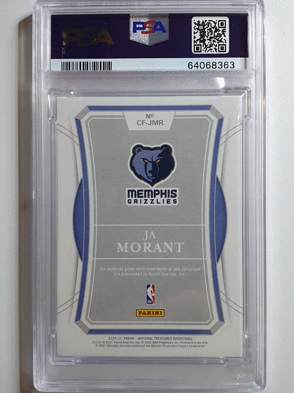 2020 National Treasures Ja Morant PATCH AUTO /99 Game Worn Jersey - PSA 9