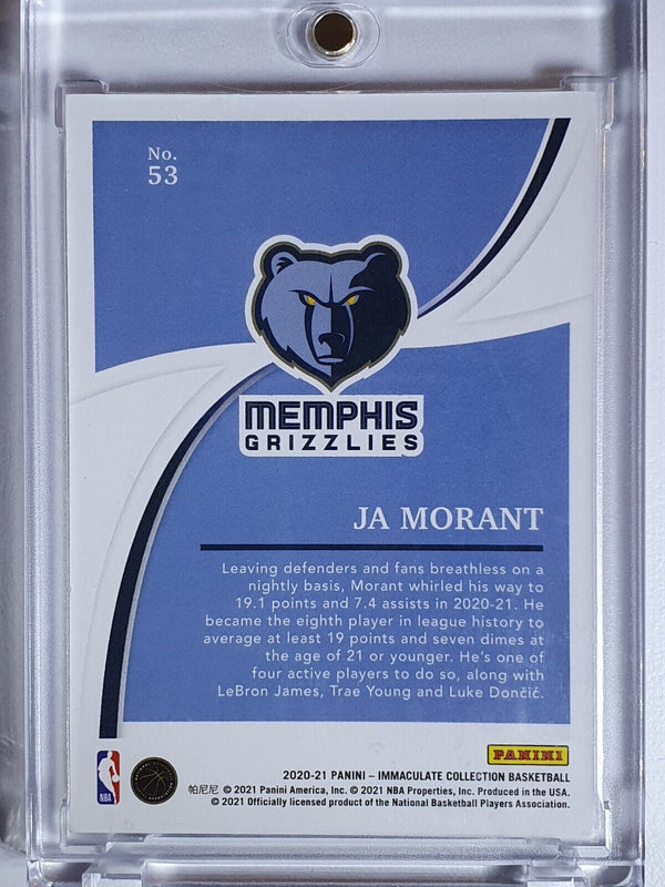 2020 Immaculate Ja Morant #53 BLUE /25 Edition - Ready to Grade