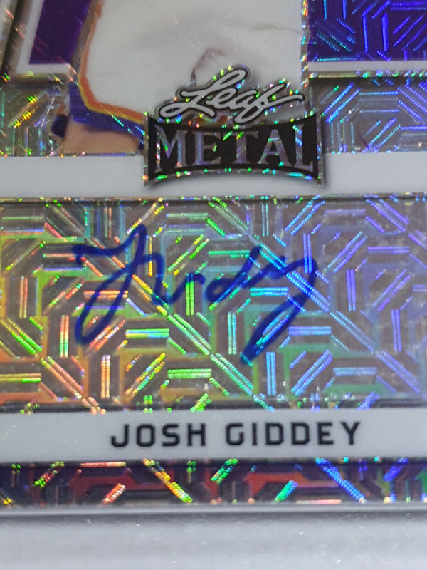 2021 Leaf Metal Josh Giddey AUTO Rookie SILVER PURPLE MOJO /15 RC - Rare