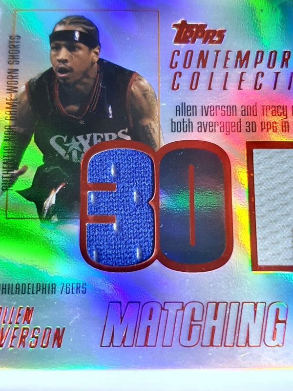 2003 Topps Allen Iverson Tracy McGrady #PATCH /50 HOLO Game Worn Jerseys