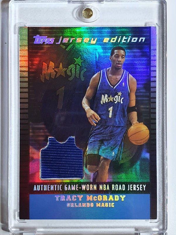 2003 Topps Jersey Edition Tracy McGrady #PATCH /99 HOLO Game Worn Jersey - Rare