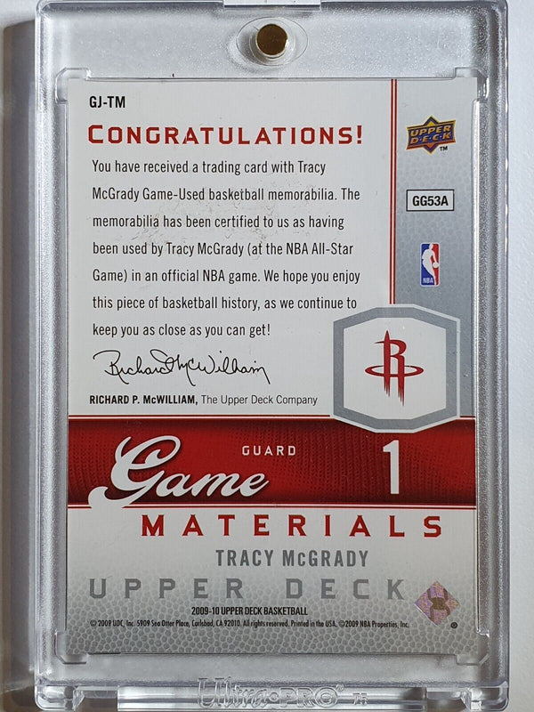 2009 Upper Deck Tracy McGrady #PATCH /550 Game Worn Dual Jerseys - Rare