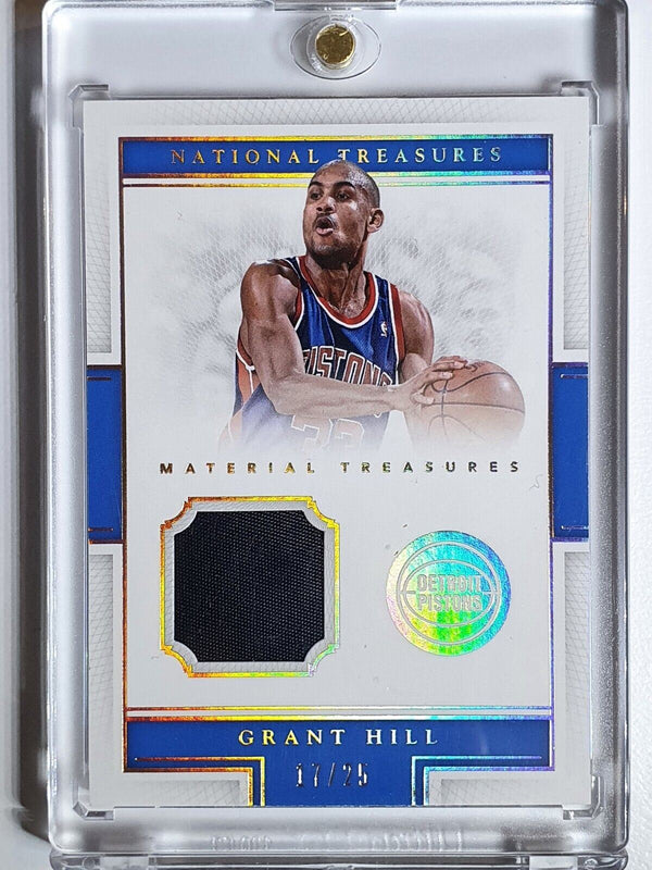 2015 National Treasures Grant Hill #PATCH /25 Holo Game Worn Jersey - Rare