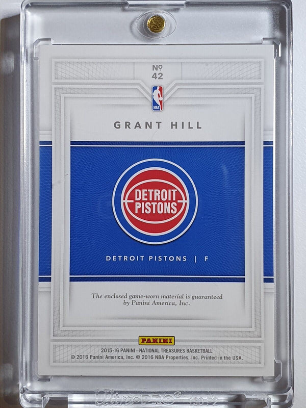 2015 National Treasures Grant Hill #PATCH /25 Holo Game Worn Jersey - Rare