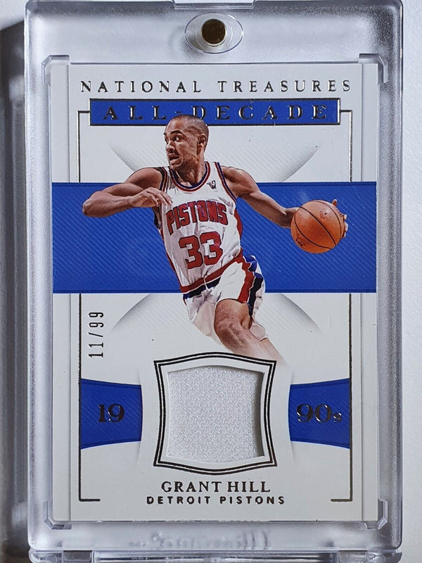 2018 National Treasures Grant Hill #PATCH /99 Game Worn Jersey - Rare