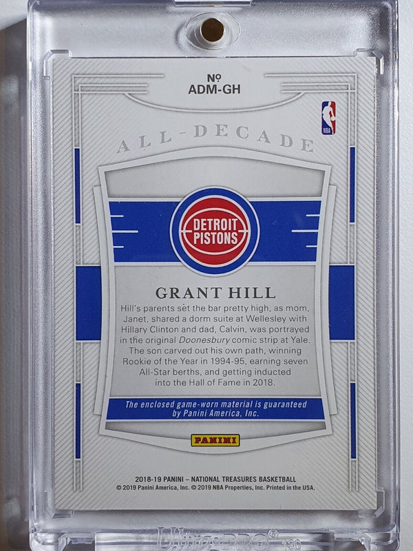 2018 National Treasures Grant Hill #PATCH /99 Game Worn Jersey - Rare