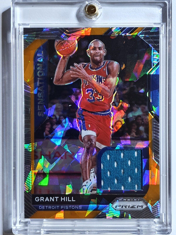 2020 Prizm Grant Hill #PATCH ORANGE CRACKED ICE Game Worn Jersey - Rare