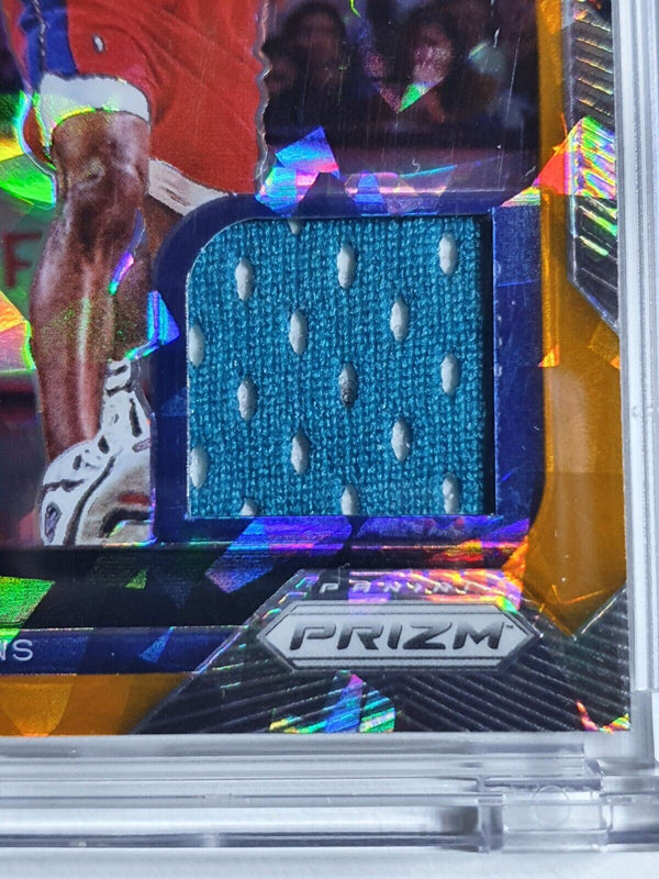 2020 Prizm Grant Hill #PATCH ORANGE CRACKED ICE Game Worn Jersey - Rare